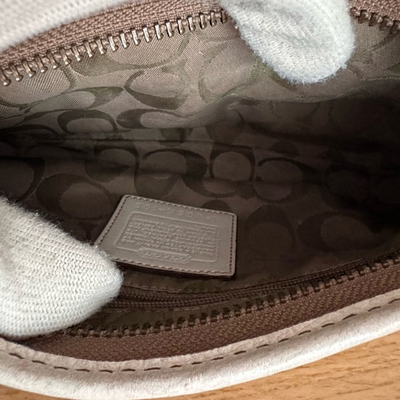 Coach beige straw leather handbag/shoulder bag - Picture 5 of 13